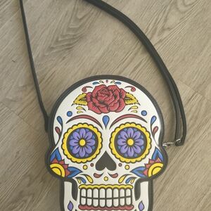 MAD Engine Colorful Skull Shoulder Bag, Día de los Muertos (Day of the Dead)